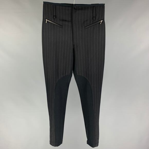 JOHN RICHMOND Size 32 Black Black Stripe Nylon Blend Zip Fly Casual Pants - Picture 1 of 4